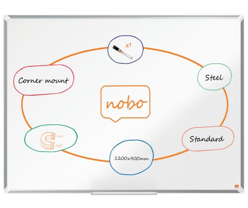 Valgetahvel-magnettahvel NOBO Premium Plus Steel 120x90cm