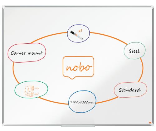 Valgetahvel-magnettahvel NOBO Premium Plus Steel 150x120cm