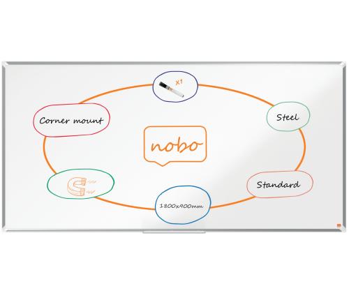 Valgetahvel-magnettahvel NOBO Premium Plus Steel 180x90cm