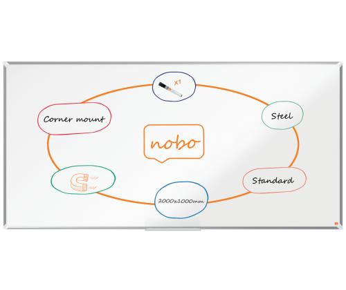 Valgetahvel-magnettahvel NOBO Premium Plus Steel 200x100cm