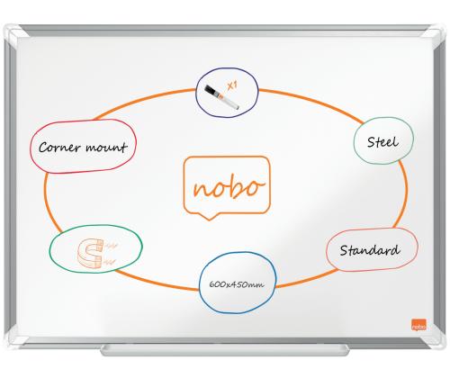 Valgetahvel-magnettahvel NOBO Premium Plus Steel 60x45cm