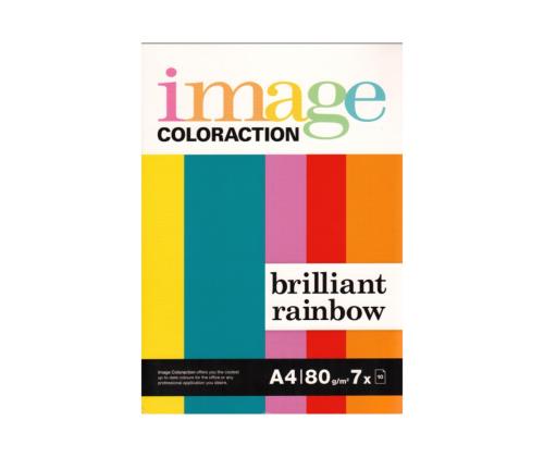 Värviline paber A4 80g IMAGE Coloraction kirkad toonid 7 värvi 10 lehte