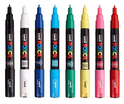 Värvimarker UNI Posca PC-1M 0,7mm 8 värvi komplekt