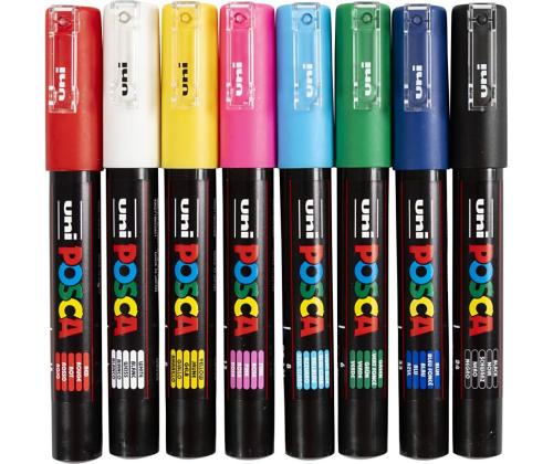 Värvimarker UNI Posca PC-1M 0,7mm 8 värvi komplekt