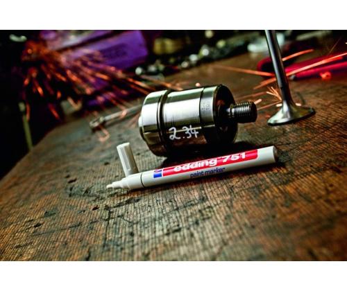 Värvimarker EDDING 751 1-2mm valge