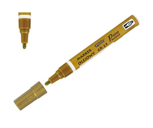 Värvimarker GRAND Paint GR-25 (metall, klaas, plastik) koonilise otsaga kuldne
