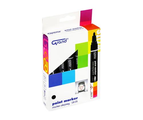 Värvimarker GRAND Paint GR-25 (metall, klaas, plastik) koonilise otsaga must