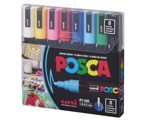 Värvimarker UNI Posca PC-5M 8 põhivärvi komplekt