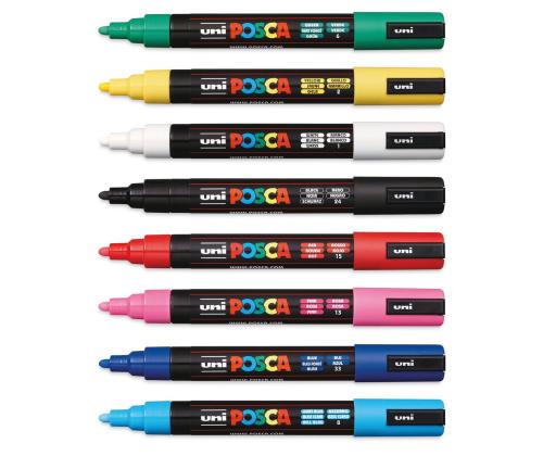 Värvimarker UNI Posca PC-5M 8 põhivärvi komplekt