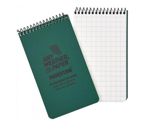 Märkmeplokk spiraalköites 76x130mm ruuduline veekindel 50 lehte MODESTONE