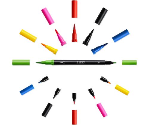 Viltpliiatsid BIC Intensity 12 värvi kaheotsaga