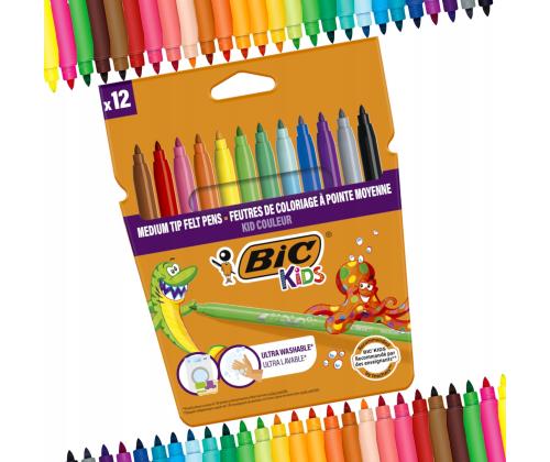 Viltpliiatsid BIC Kids 12 värvi