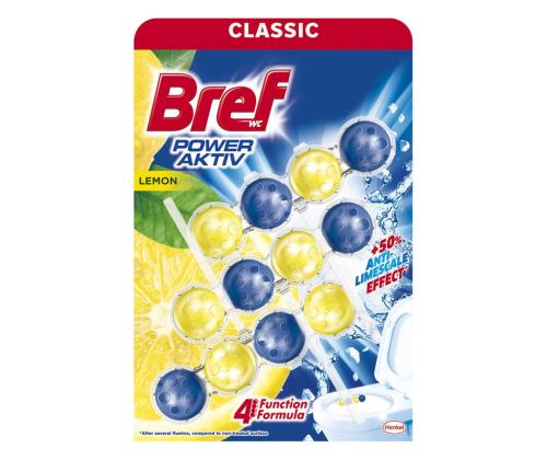 WC värskendaja BREF Power Aktiv Lemon 3x50g klambriga