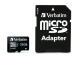Verbatim 47041 Pro U3 Micro SDHC Memory Card 32GB + microSD to SD Adapter