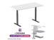 Adjustable Height Table Up Up Bjorn Black, Table top L White