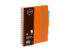 Kaustik spiraalköites A5 GRAND ruuduline plastikust kaanega oranž 100 lehte