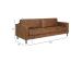 Diivan LUCAS 3-kohaline, pruun, 219x90xH79cm