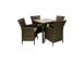 Aiamööbli komplekt WICKER laud ja 4 tooli, tumepruun