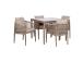 Aiamööblikomplekt MEDINA laud ja 4 tooli, beež
