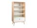 Riiul HELENA WHITE 80x40xH140cm, MDF naturaalne/valge