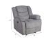 Tugitool CYRUS recliner, hall, 99x95xH102cm, polüesterkangas, puit, vineer, metall