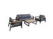 Aiamööblikomplekt FELINO laud, diivan ja 2 tugitooli, must