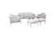 Aiamööblikomplekt MEDINA laud, diivan, 2 tugitooli ja 2 tumbat, beež