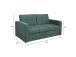Diivanvoodi JORGE 2-kohaline 162x89xH85cm, roheline