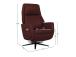 Tugitool DAMIANO elektriline recliner 72x84xH116cm, tumepunane nahk
