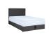 Kontinentaalvoodi LEVI 140x200cm, madratsiga, tumehall, 143x210xH114,5cm