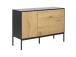 Kummut SEAFORD, 120x40xH82cm, 3 sahtliga, raam: MDF, must matt, 1 uks: lamineeritud kattega mööbliplaat, värvus: tamm