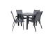 Aiamööblikomplekt DELGADO laud ja 4 tooli, hall