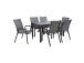 Aiamööblikomplekt DELGADO laud ja 6 tooli, hall