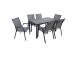 Aiamööblikomplekt DELGADO laud ja 6 tooli, hall